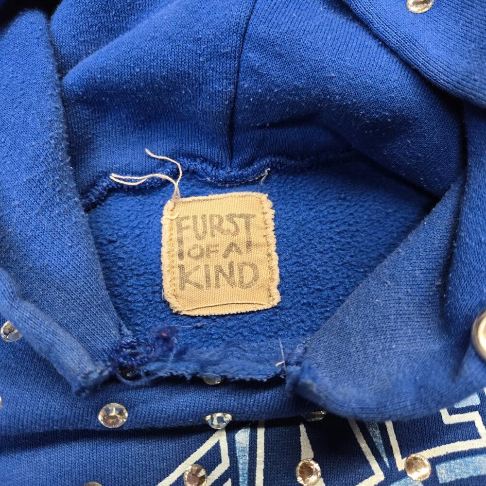 Furst Of A Kind Vintage Upcycled Buffalo Bills Cropped Jeweled Hoodie - Picture 5 of 5